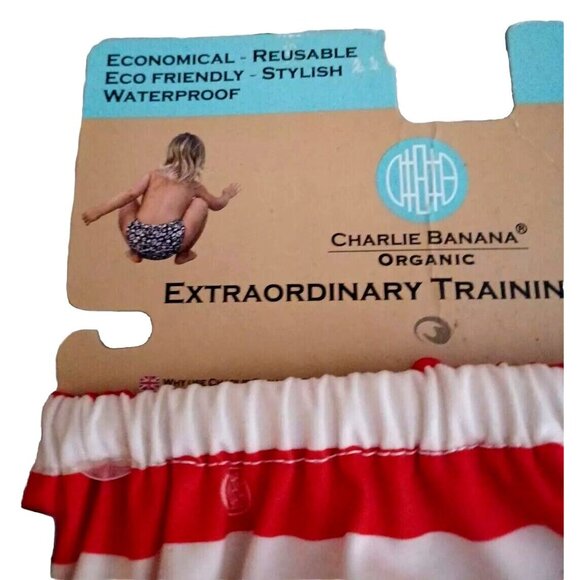 Charlie Banana Swim Diapers Training Pants Boy Girl Size S RED WHITE STRIPES NEW - Picture 2 of 6